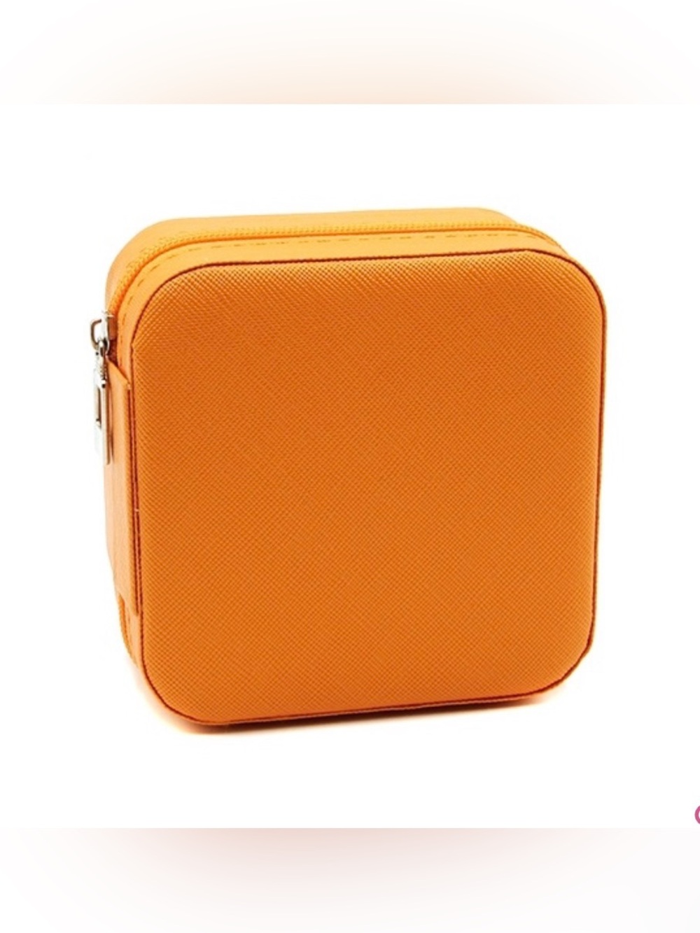Zipper Closure Solid Color orange jewelry organizer box 2 pack
